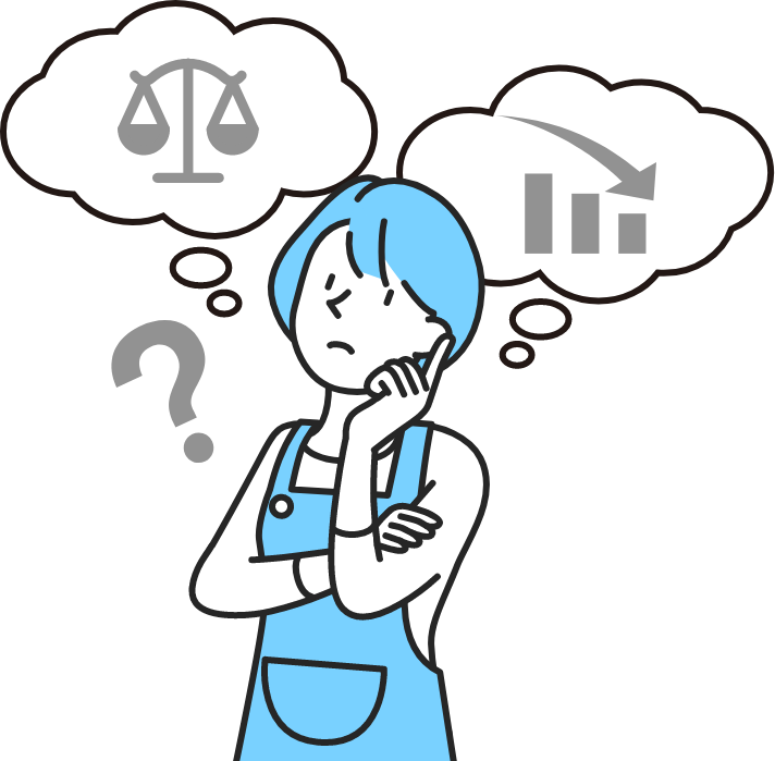 悩む女性のイラスト