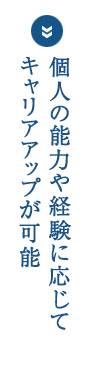 個人の能力や経験に応じてキャリアアップが可能